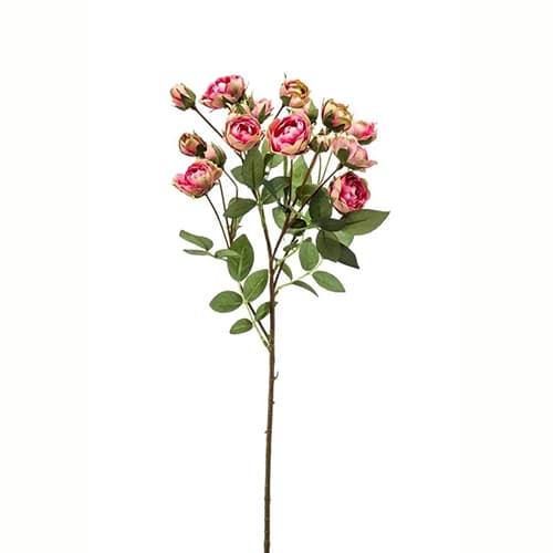 Rose mini spray pink/green 57cm